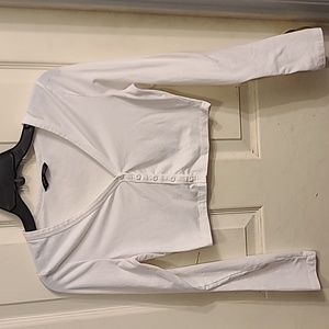 Long sleeve button up crop top